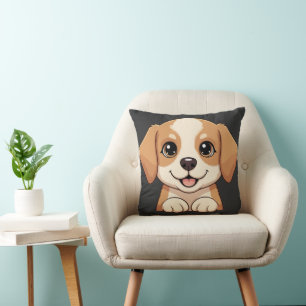 Charming Puppy Cartoon Throw Pillow