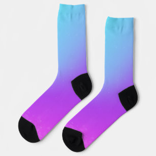Charming Purple-Blue Gradient with Snowflak Socks