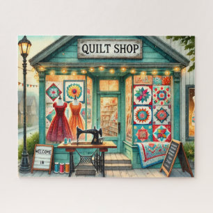 Charming Quilt Shop Vintage Sewing Dresses Jigsaw Puzzle