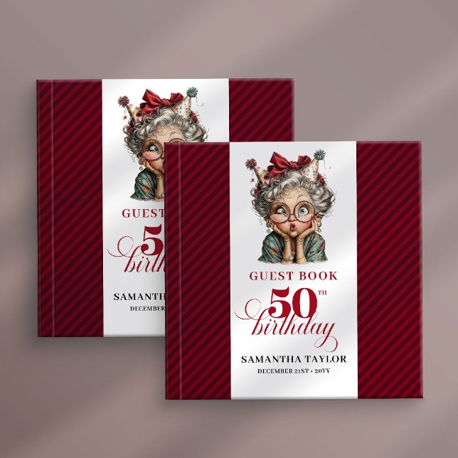 Charming quirky 50th birthday lady guest book (Charming quirky 50th birthday lady guest book)