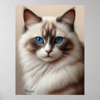 Charming Ragdoll Cat Art Pet Lover