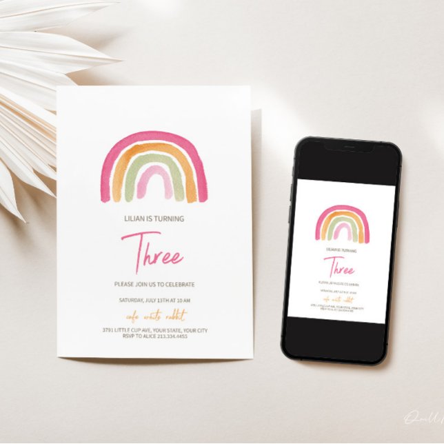 Charming Rainbow Birthday Invitation (Creator Uploaded)
