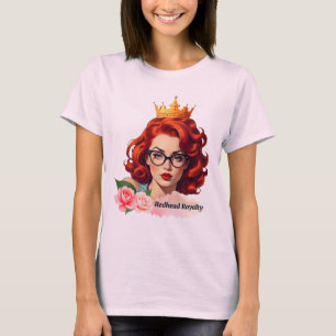 Charming red-haired woman with a crown on her head T-Shirt