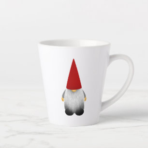 Charming Red Hat Gnome Graphic Design Latte Mug