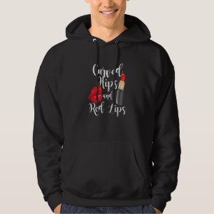 Charming Red Lips Lipstick Curved Hips And Red Lip Hoodie