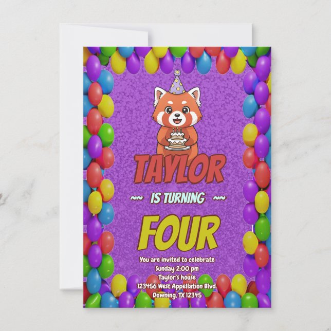 Charming Red Panda Baby Shower Invite (Front)