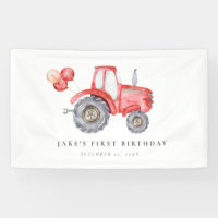 Charming Red Tractor Birthday 