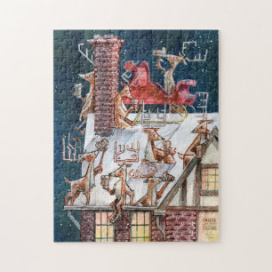 Charming Reindeer Rooftop Cofftop Puzzle de pause