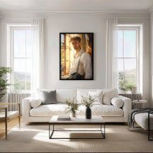 Charming Repose: Young Man Watercolor