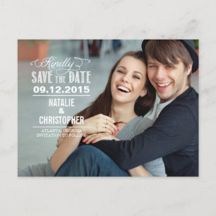 Charming Request Wedding Save The Date - White Announcement Postcard