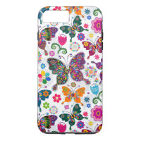 Charming Retro Flowers And Butterflies Pattern