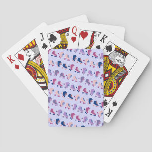 Charming Retro Rollerskates Purple Blue Playing Cards