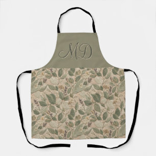 Charming Sage Vintage Floral Pattern Apron