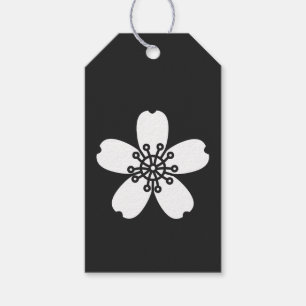 Charming Sakura in Black Gift Tag