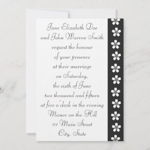 Charming Sakura in Black Wedding Invitation