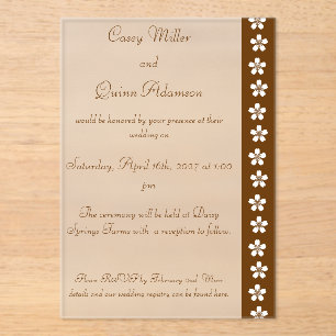 Charming Sakura in Chocolate Acrylic Wedding  Invitations