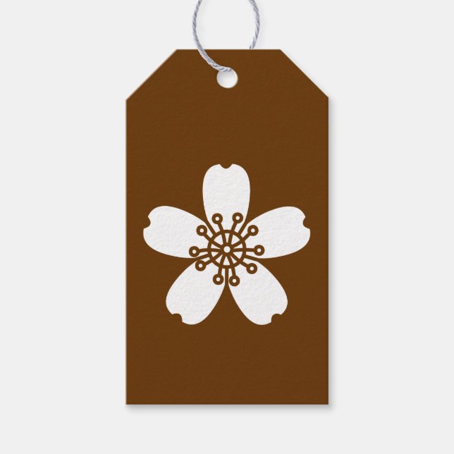 Charming Sakura in Chocolate Gift Tag (Front)