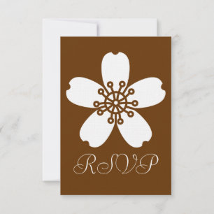 Charming Sakura in Chocolate RSVP Card