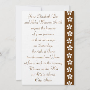 Charming Sakura in Chocolate Wedding Invitation