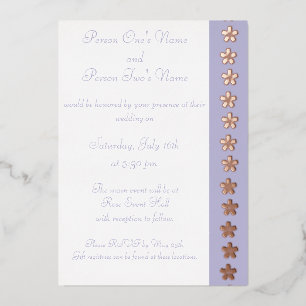 Charming Sakura in Lavender Foil Invitation