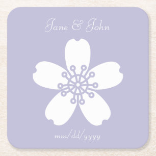 Charming Sakura in Lavender Paper Coaster