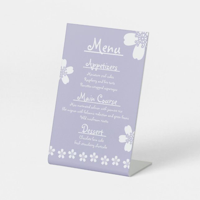 Charming Sakura in Lavender Pedestal Sign (Front)
