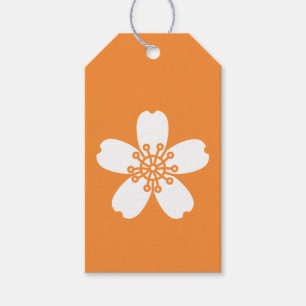 Charming Sakura in Orange Gift Tag