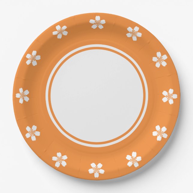 Charming Sakura in Orange Paper Plate (Front)