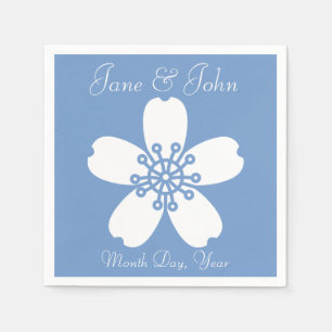 Charming Sakura in Periwinkle Napkins