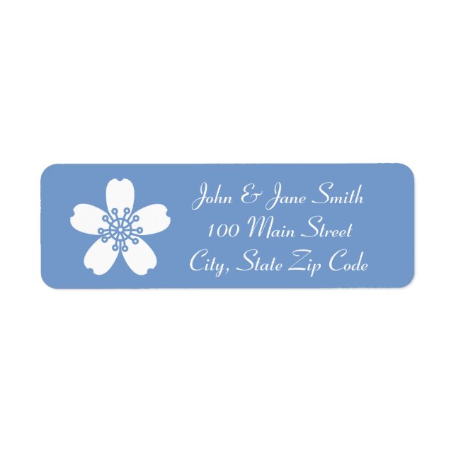 Charming Sakura in Periwinkle Return Address Label (Front)