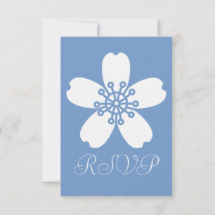 Charming Sakura in Periwinkle RSVP Card