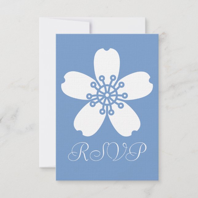 Charming Sakura in Periwinkle RSVP Card (Front)