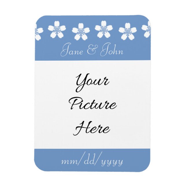 Charming Sakura in Periwinkle Save-the-Date Magnet (Vertical)