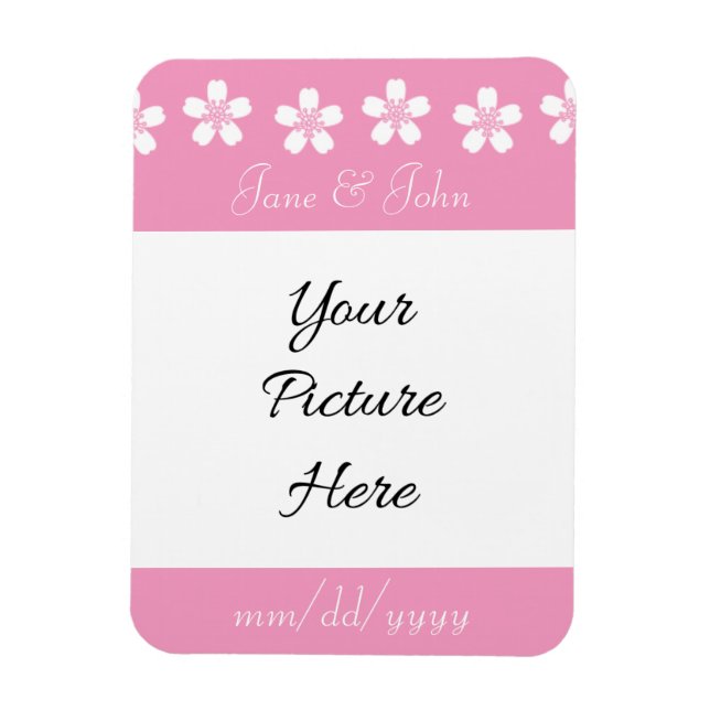 Charming Sakura in Petal Pink Save-the-Date Magnet (Vertical)
