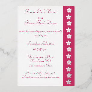 Charming Sakura in Raspberry Foil Invitation