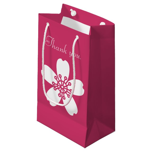 Charming Sakura in Raspberry Gift Bag (Front Angled)