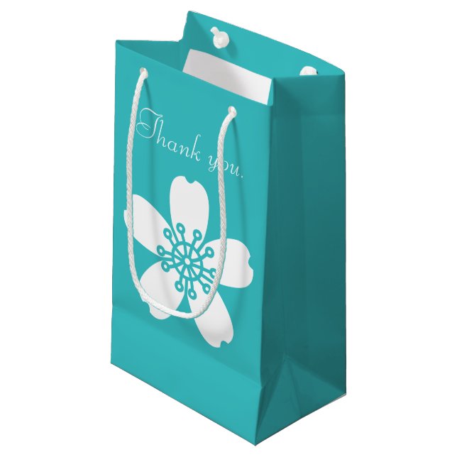 Charming Sakura in Turquoise Gift Bag (Front Angled)