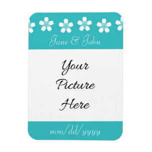 Charming Sakura in Turquoise Save-the-Date Magnet