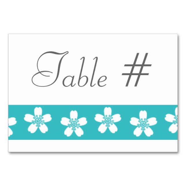 Charming Sakura in Turquoise Table Card (Front)
