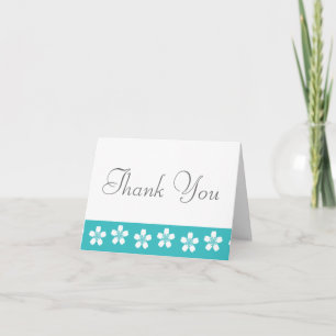 Charming Sakura in Turquoise Thank You Card