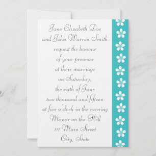 Charming Sakura in Turquoise Wedding Invitation