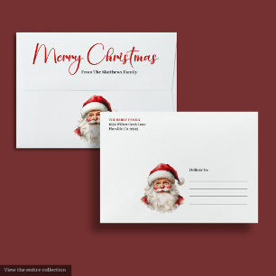 Charming Santa Claus Stylish Watercolor Envelope