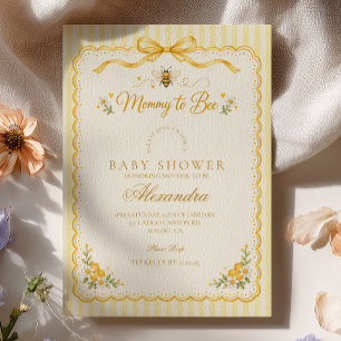 Charming Scalloped Mommy to Bee Baby Shower Invitation