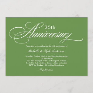 Charming Script Anniversary Invitation - Green