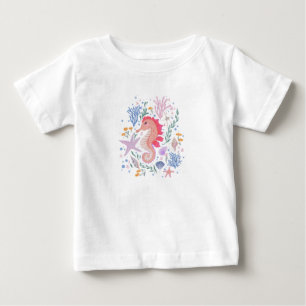 Charming Seahorse and Coral Reef Baby T-Shirt