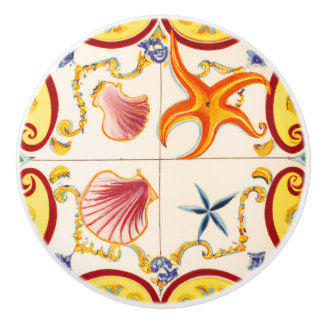 Charming Seashells and Starfish Ceramic Knob