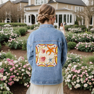 Charming Seashells and Starfish Denim Jacket