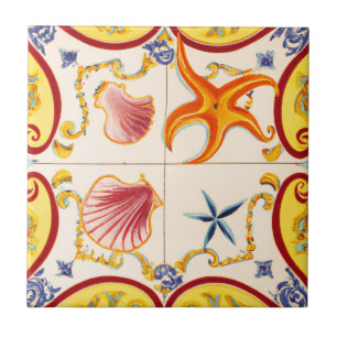 Charming Seashells and Starfish Tile