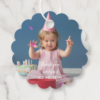 Charming Simple Girl Photo Birthday Thank you Favour Tags