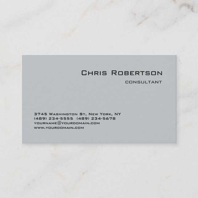 Charming Simple Grey Standard Business Card (Front)